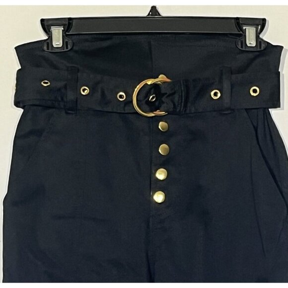 New Marissa Webb Black  Gia Twill High Rise Belted Pants - Picture 12 of 12